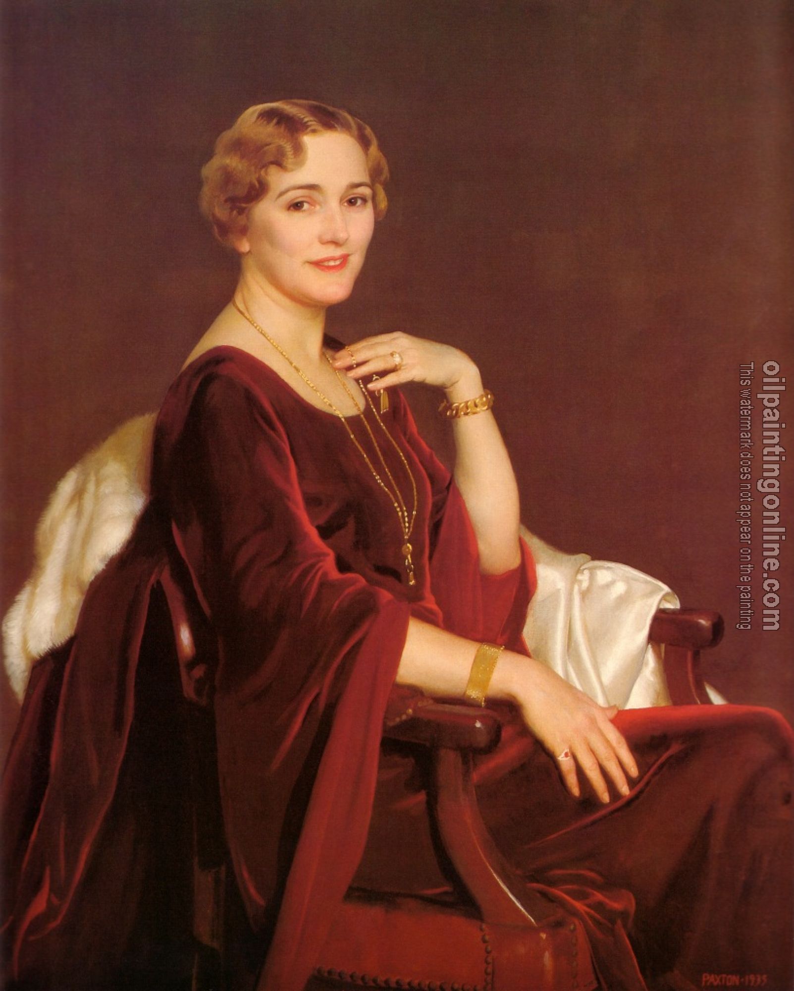 William McGregor Paxton - Portrait Of Mrs Charles Frederic Toppan